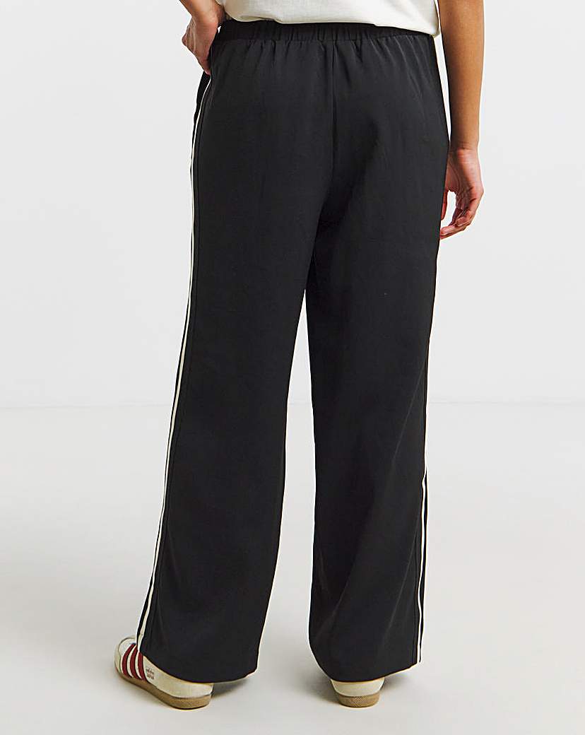 Black Side Stripe Wide Leg Trousers