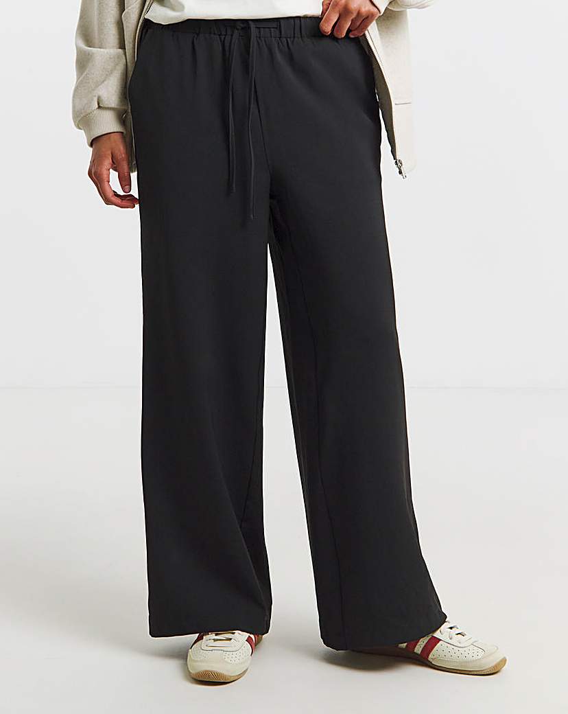 Black Side Stripe Wide Leg Trousers