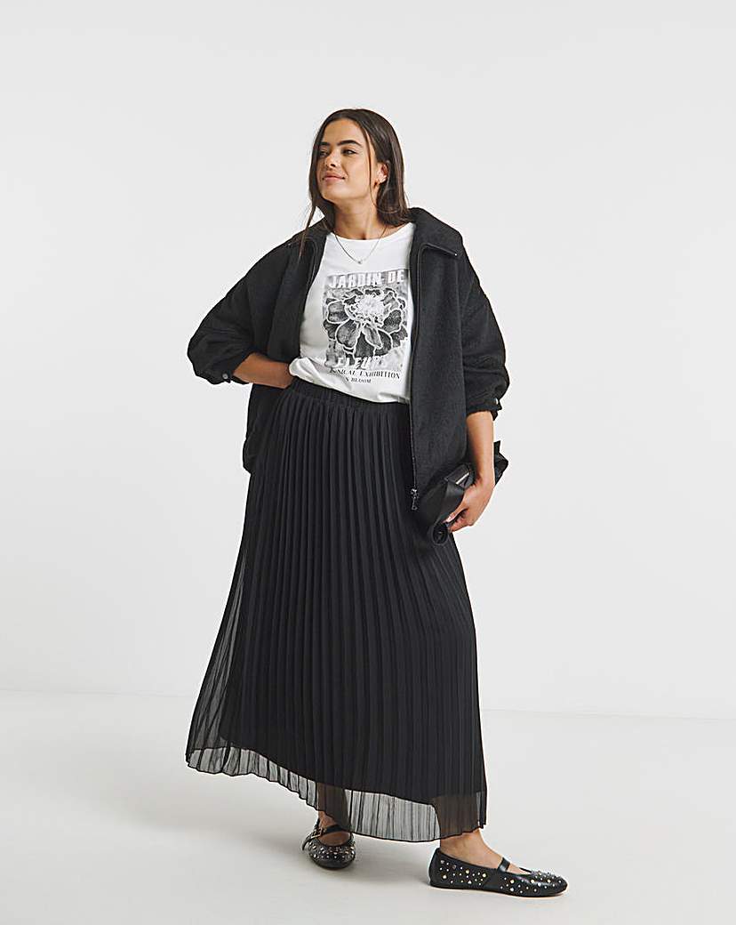 New In - Simply Be Pleated Chiffon Midaxi Skirt