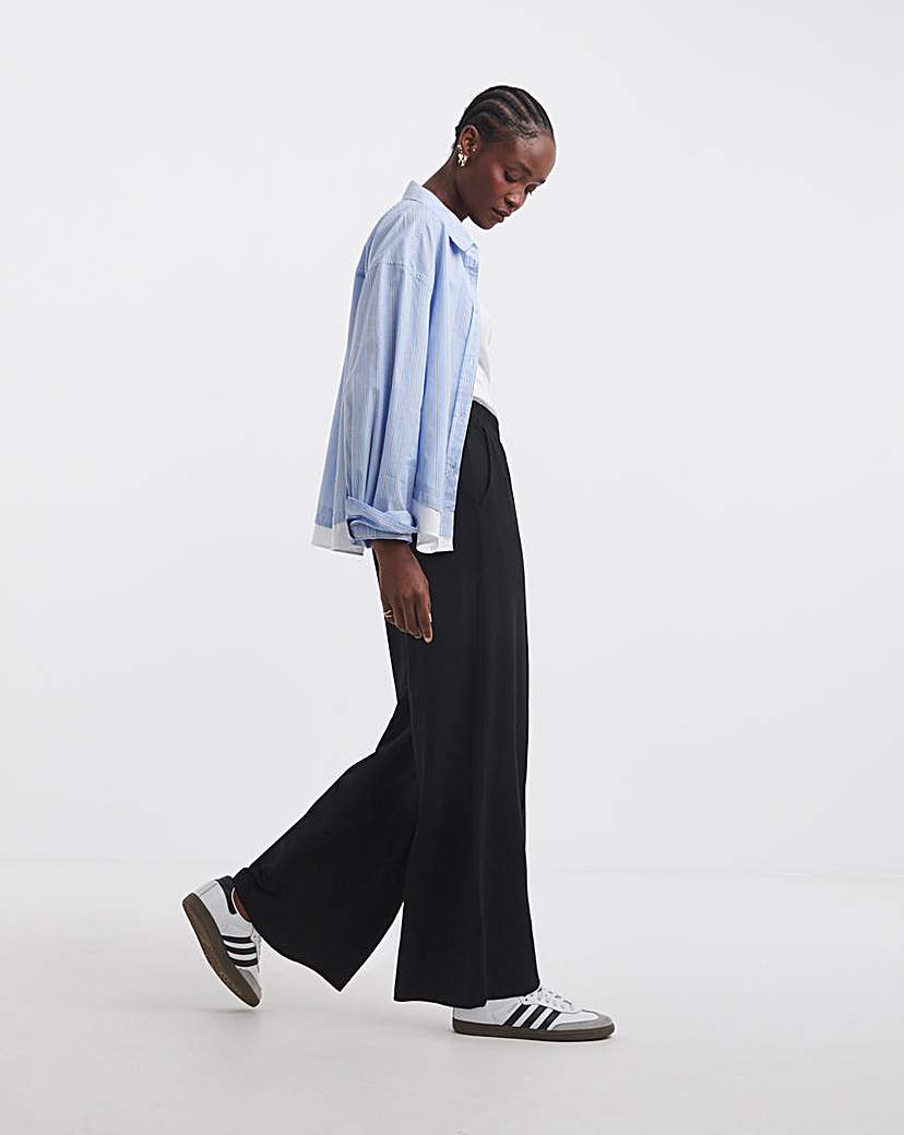 New In - Premium Jersey Pintuck Wide Leg Trousers