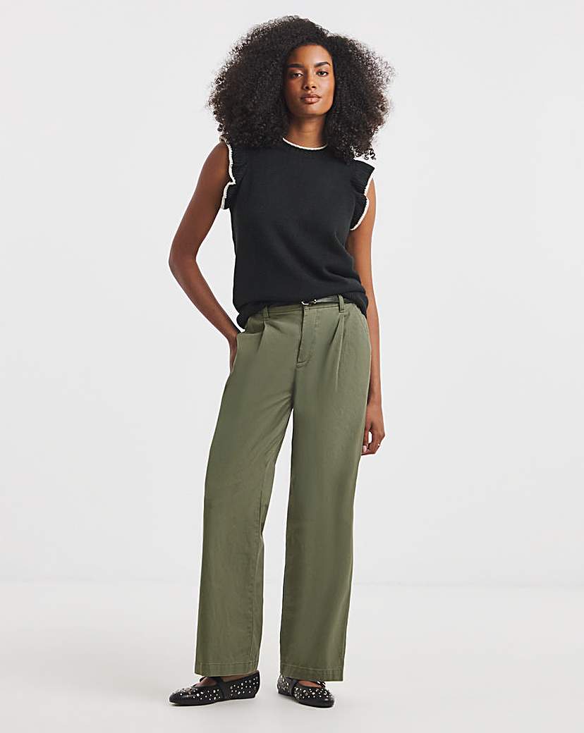 New In - Wide Leg Chino Trousers