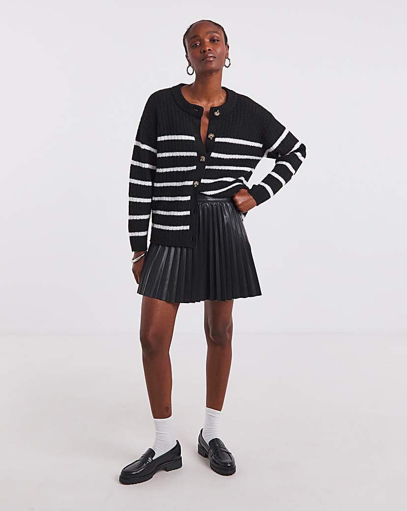 New In - Simply Be Pu Pleated Mini Skirt
