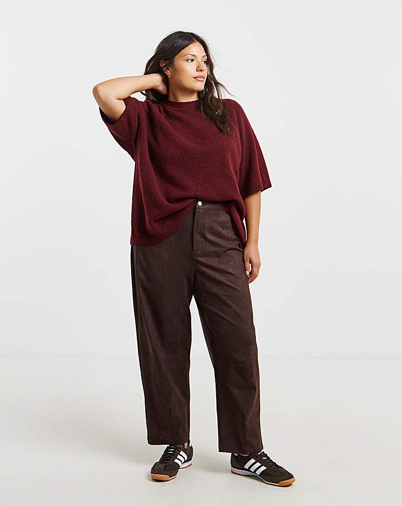 New In - Simply Be Suedette Barrel Leg Trousers