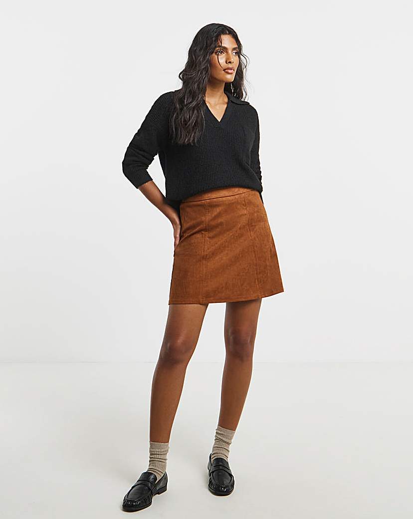 New In - Simply Be Suedette Mini Skirt