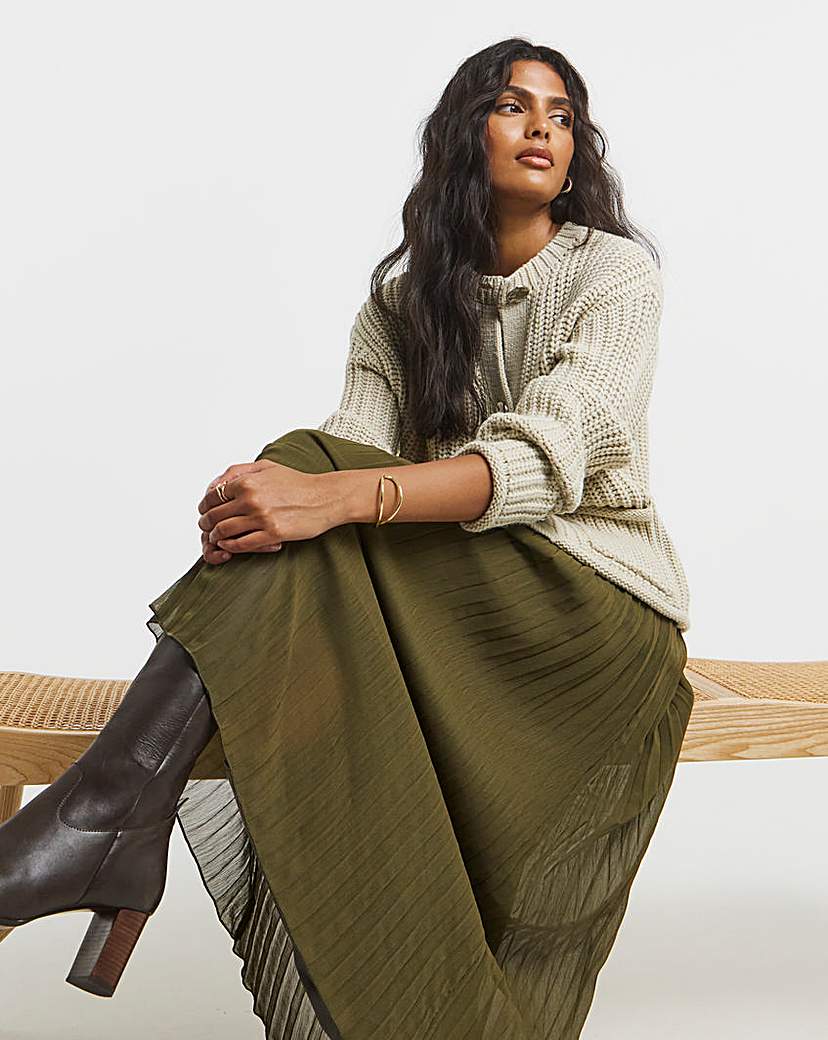New In - Simply Be Pleated Chiffon Midaxi Skirt