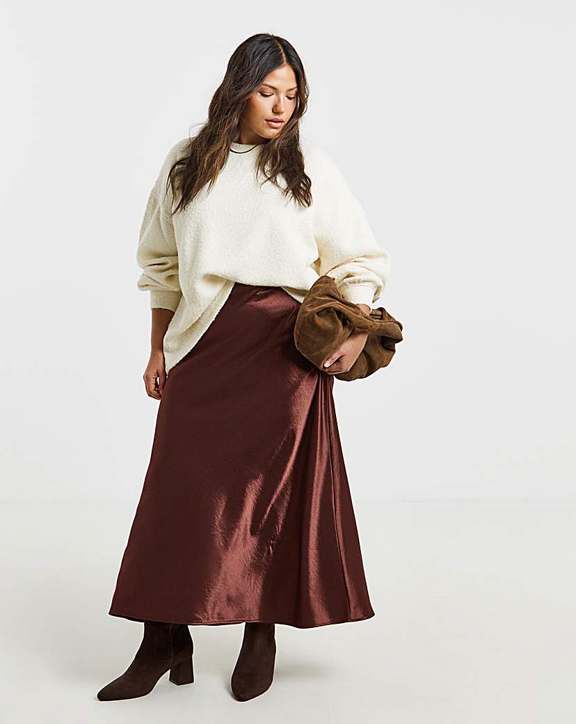 New In - Simply Be Satin Maxi Skirt