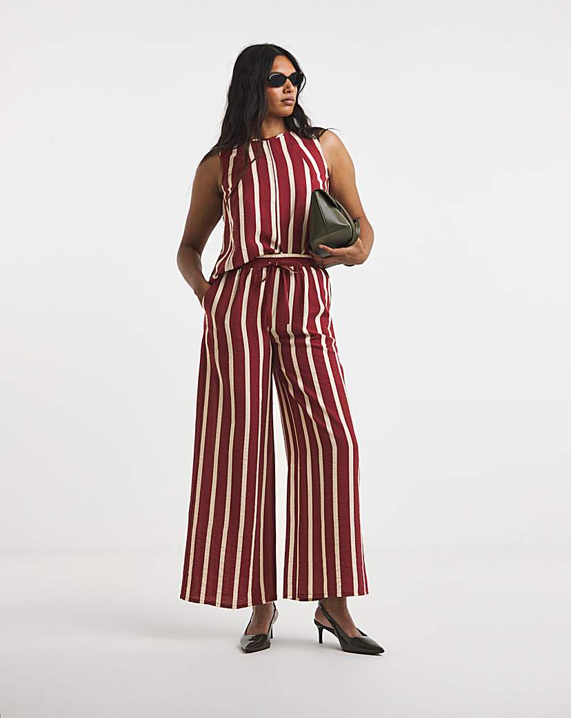 Simply Be Rust Stripe Wide Co-Ord Trouser
