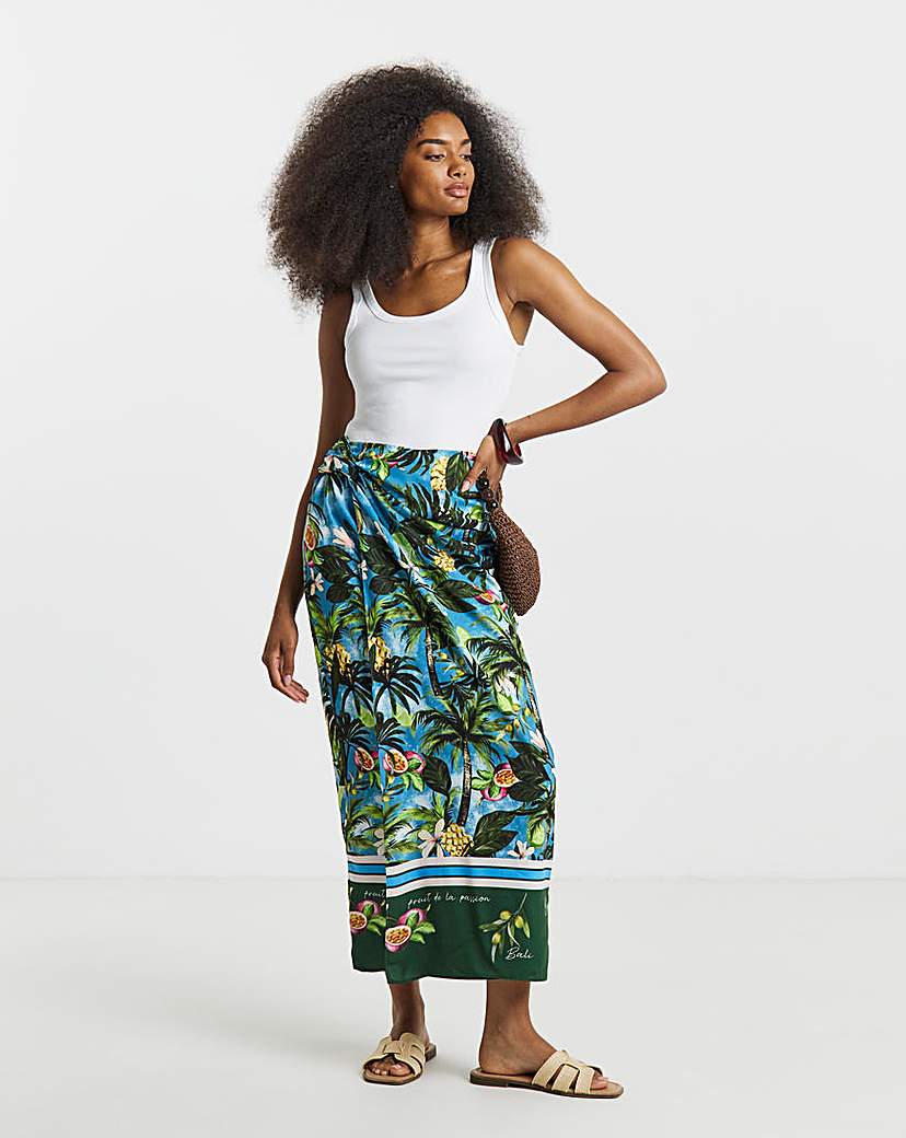 Tie Knot Detail Midaxi Wrap Skirt