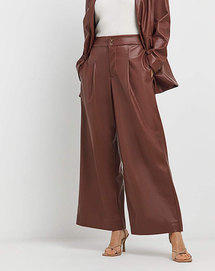 New In - Faux Leather Wide Leg Trouser