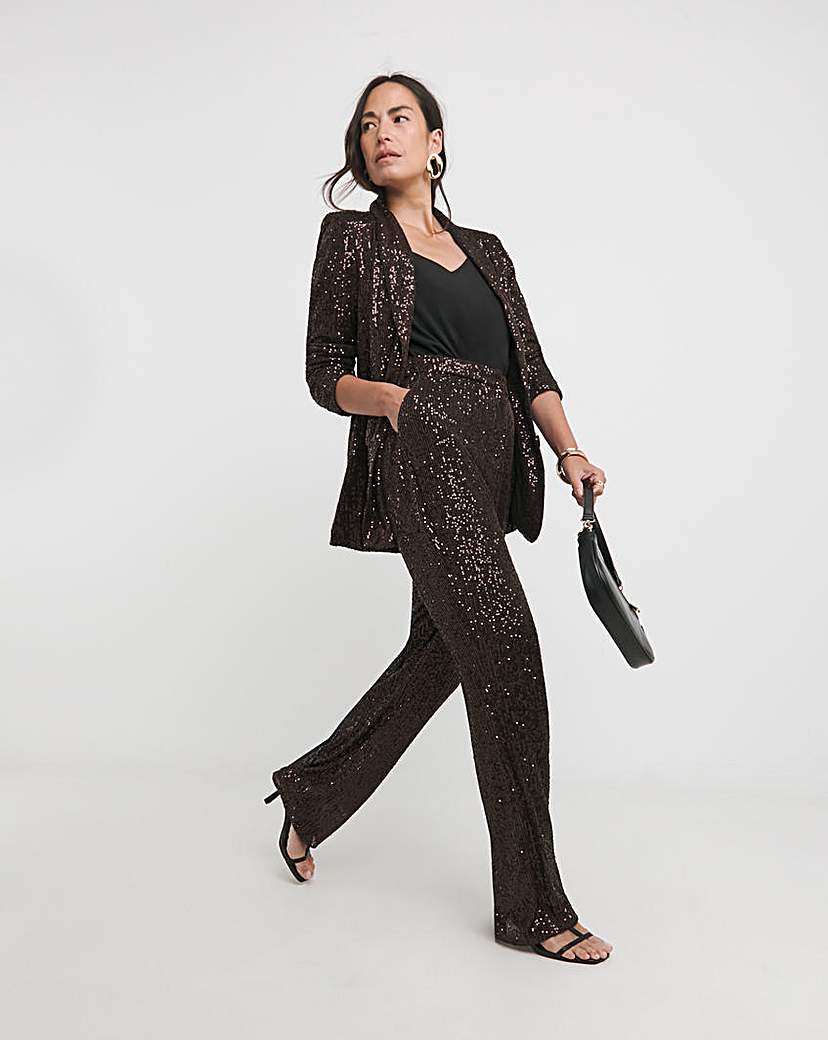 Sequin Straight Leg Trouser