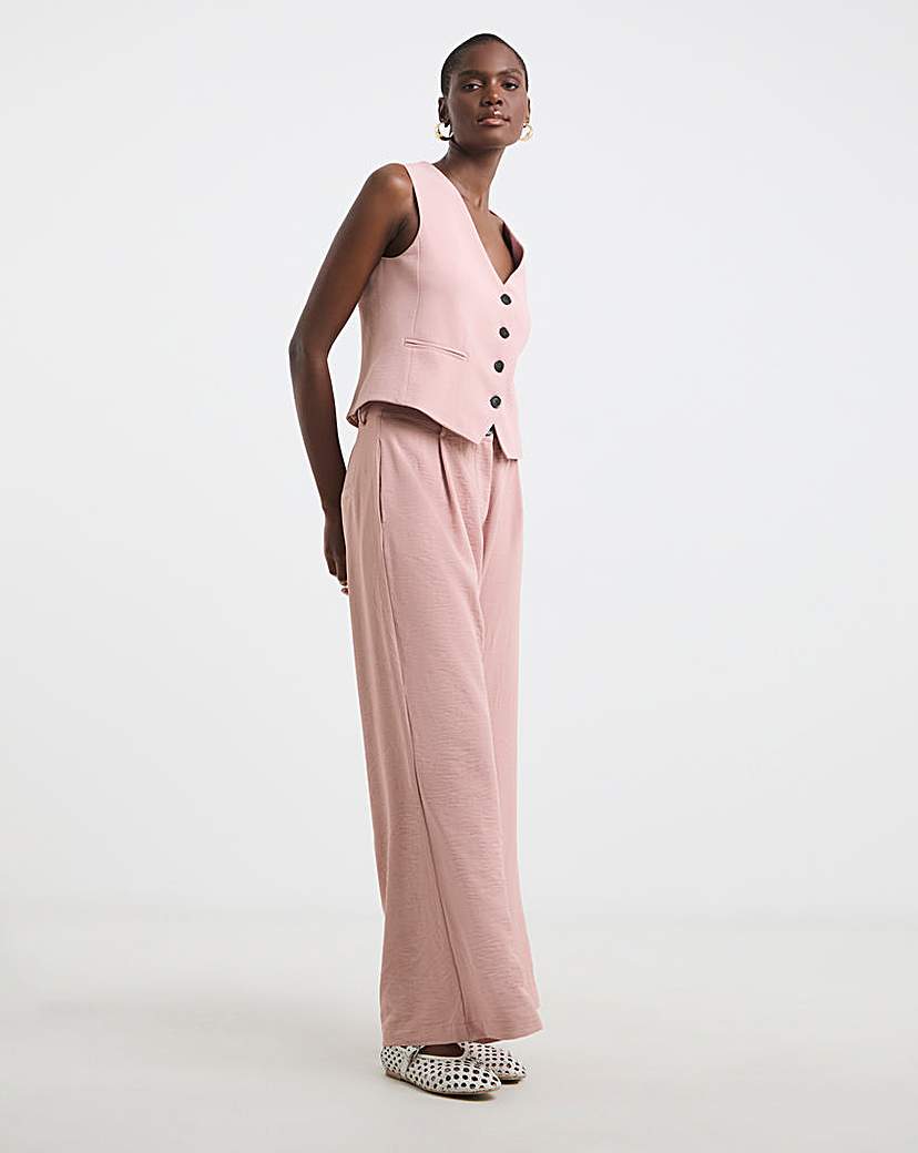flat front wide leg trousers