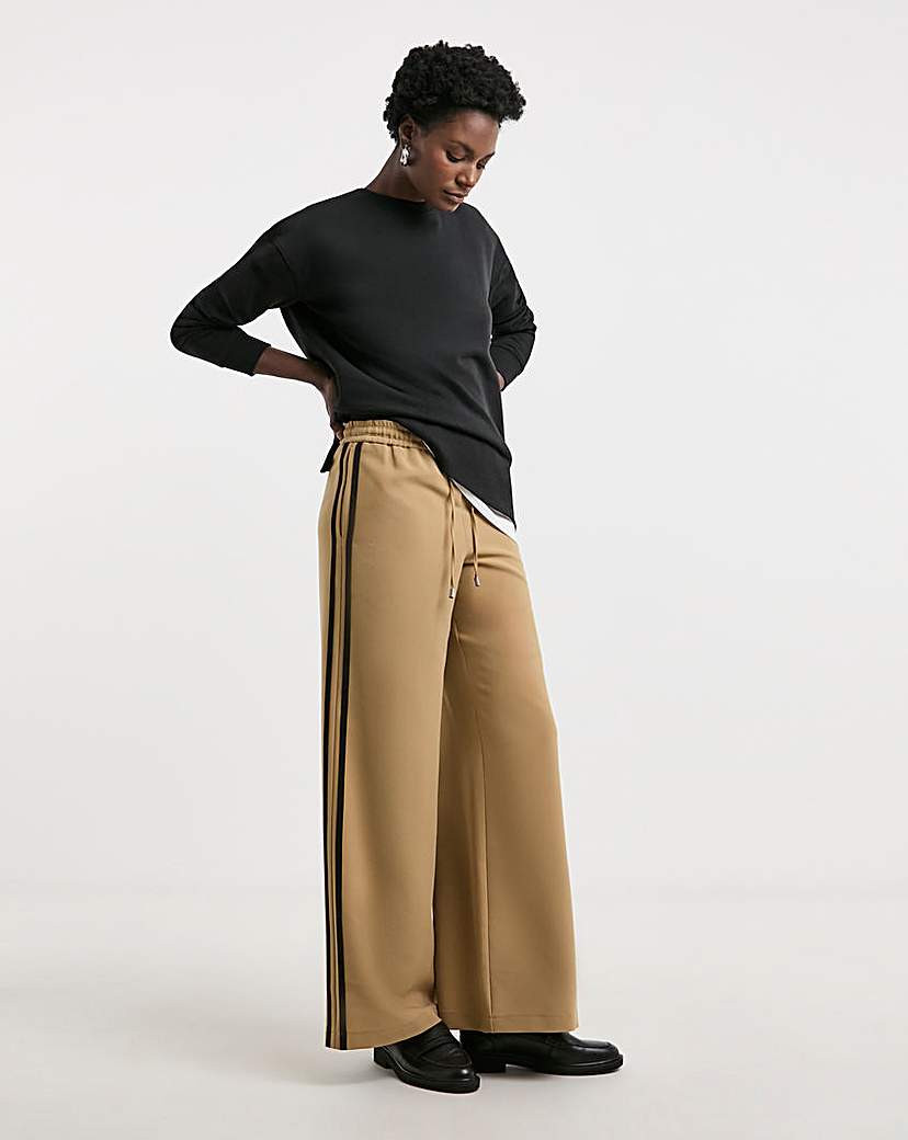 Tailored Side Stripe Wide Leg Trousers