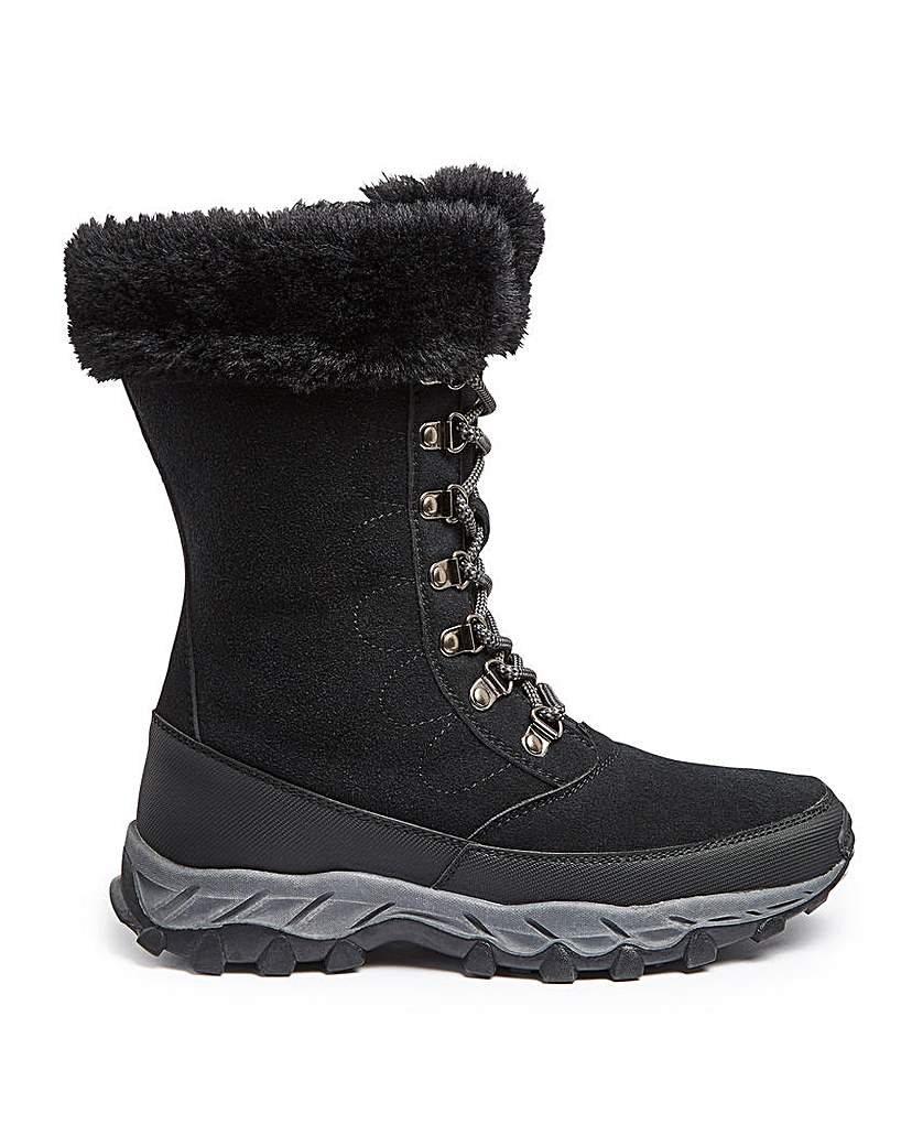 Ladies Snow Boots Faux Fur Trim E Fit