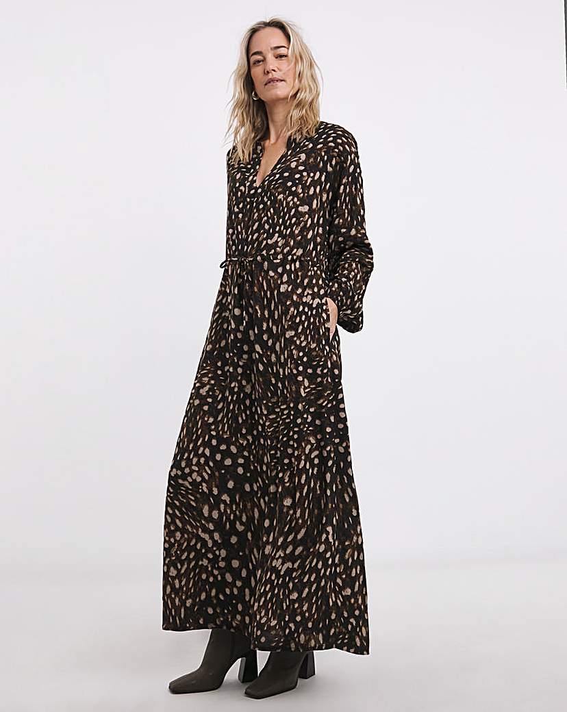 Long Sleeve Printed Maxi Dress