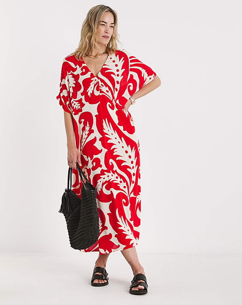 New In - Crinkle Kaftan Midi Dress