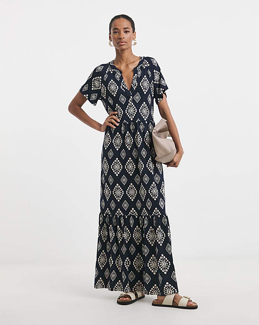 New In - Notch Neck Maxi Dress