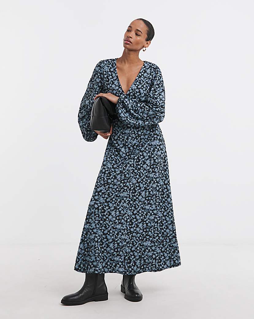 New In - Textured Jersey Front Seam Maxi Dress