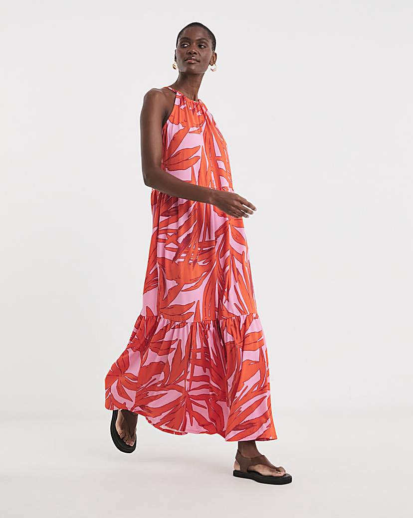 Soft Touch Jersey Halter Neck Maxi Dress