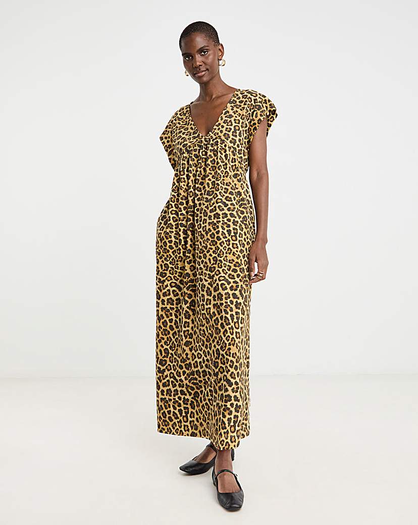 Pure Cotton Grown On Sleeve Maxi Dress