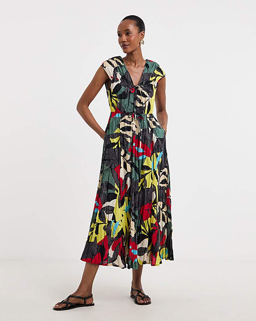 Pure Cotton Tie Front Maxi Dress