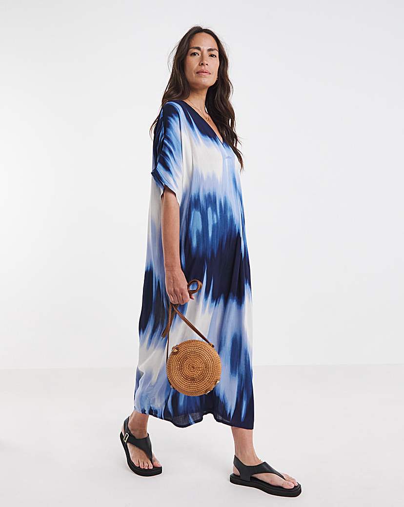 New In - Crinkle Kaftan Overhead Midi Dress