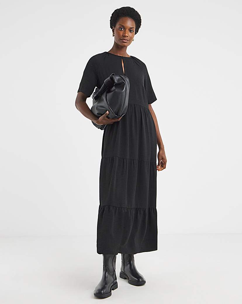Short Sleeve Smock Maxi Dress