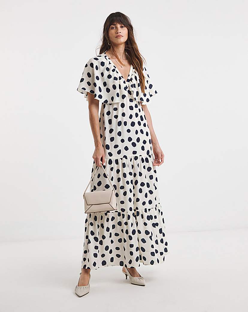 Cape Detail Maxi Dress