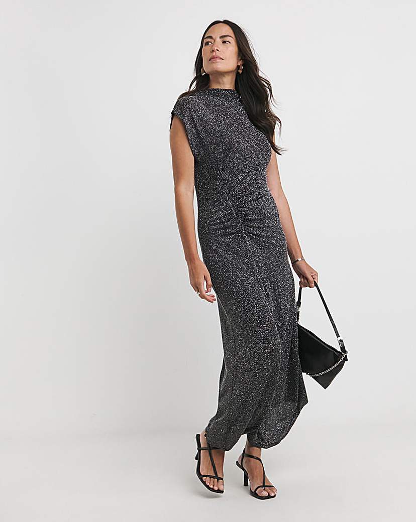 New In - Slash Neck Glitter Dress