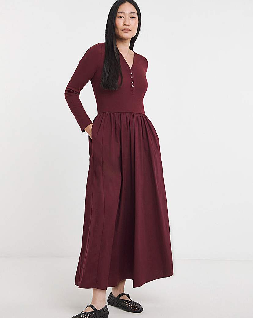 Poplin 2 in 1 Henley Dress