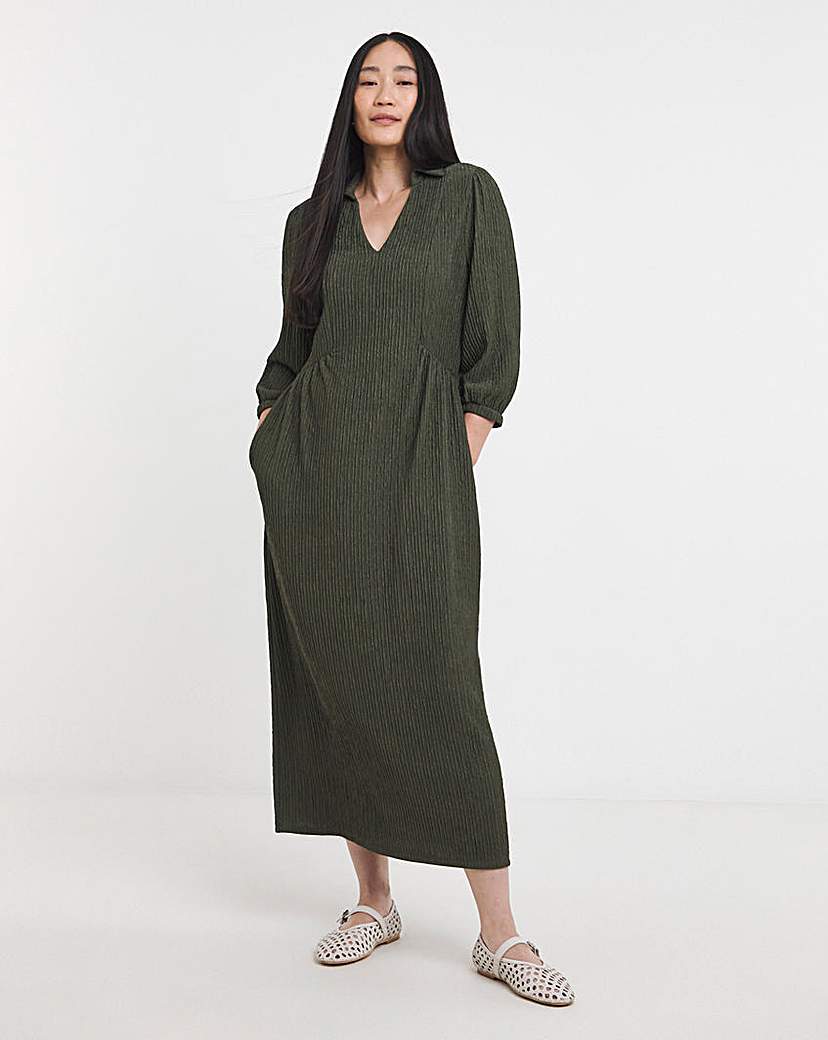 ★TILL I DIE★ Unbalance button dress TISU01OP03_Light khaki LolaLiza IN SAFARI STYLE - Shirt dress - khaki faded/khaki