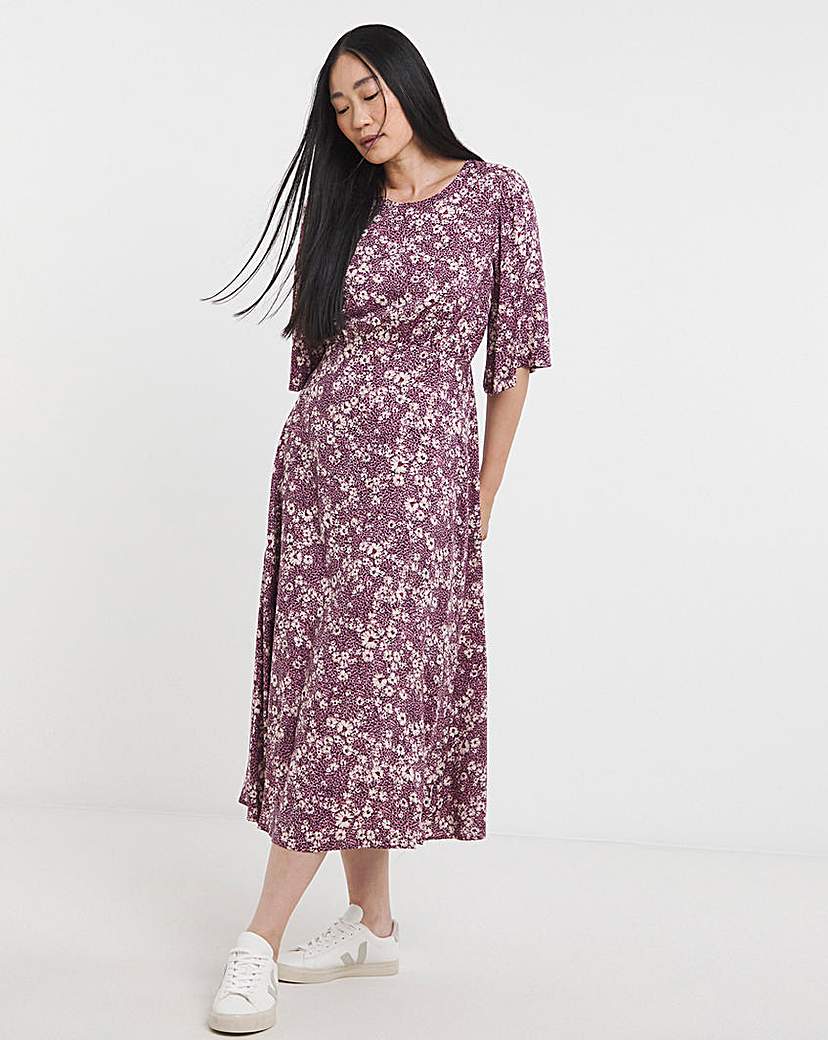 Half Angel Sleeve Tea Dress
