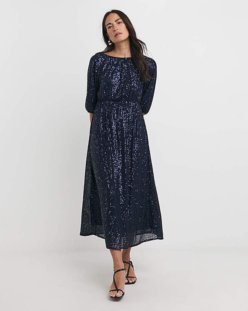 Puff Sleeve Midi Dress