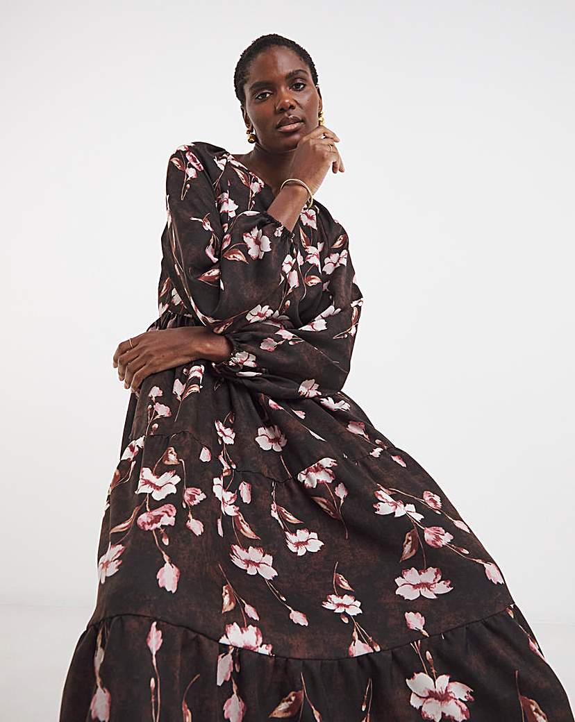 Long Sleeve Smock Maxi Dress