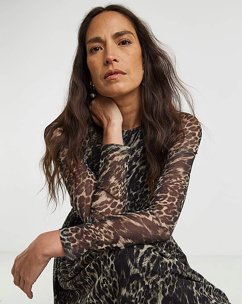 New In - Mesh Long Sleeve Dress