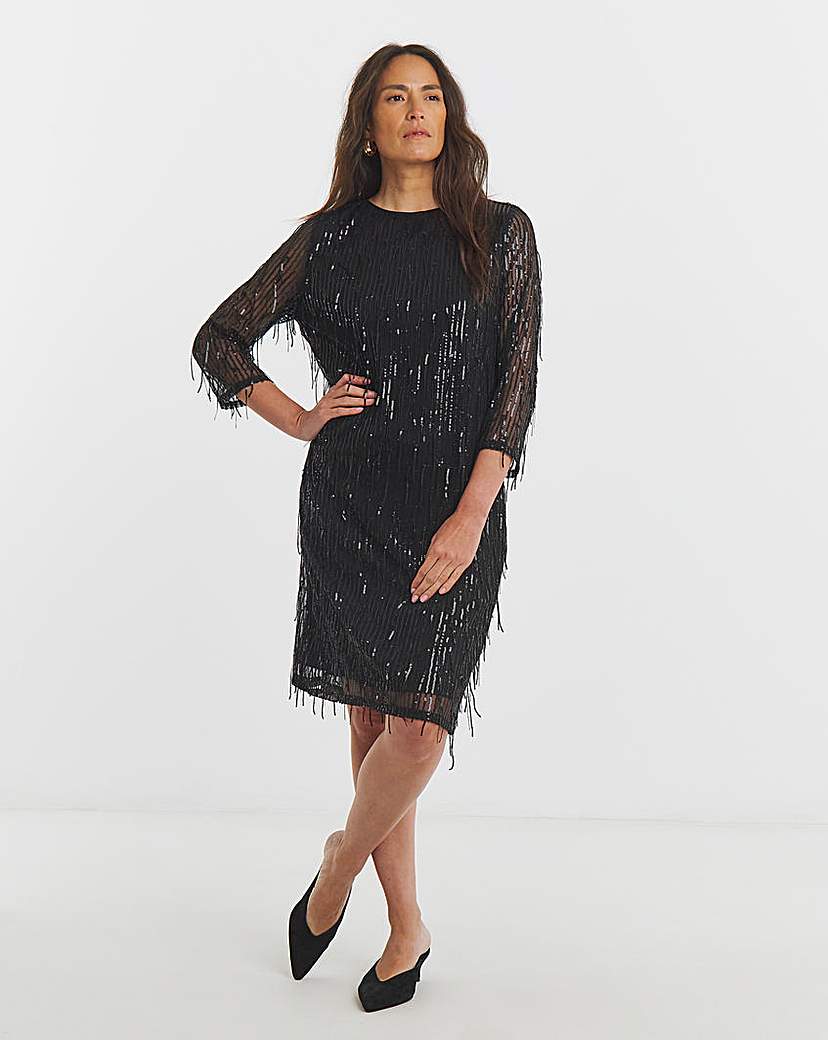 New In - Tassel Sequin Shift Dress