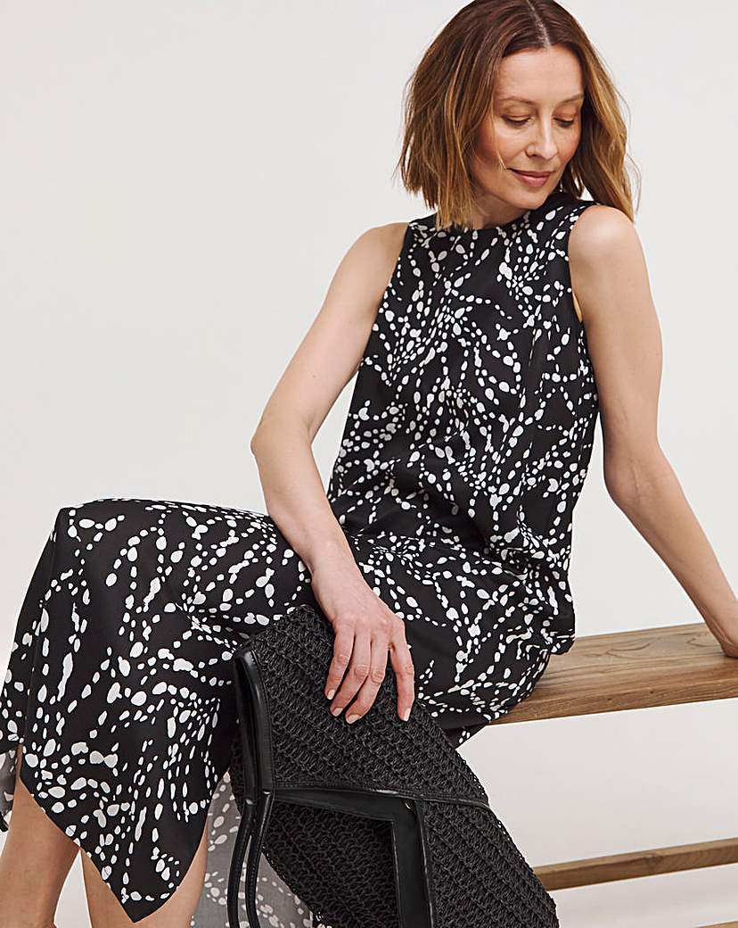 Printed Midi Shift Dress