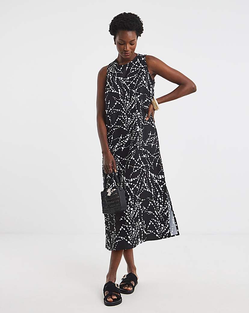Printed Midi Shift Dress