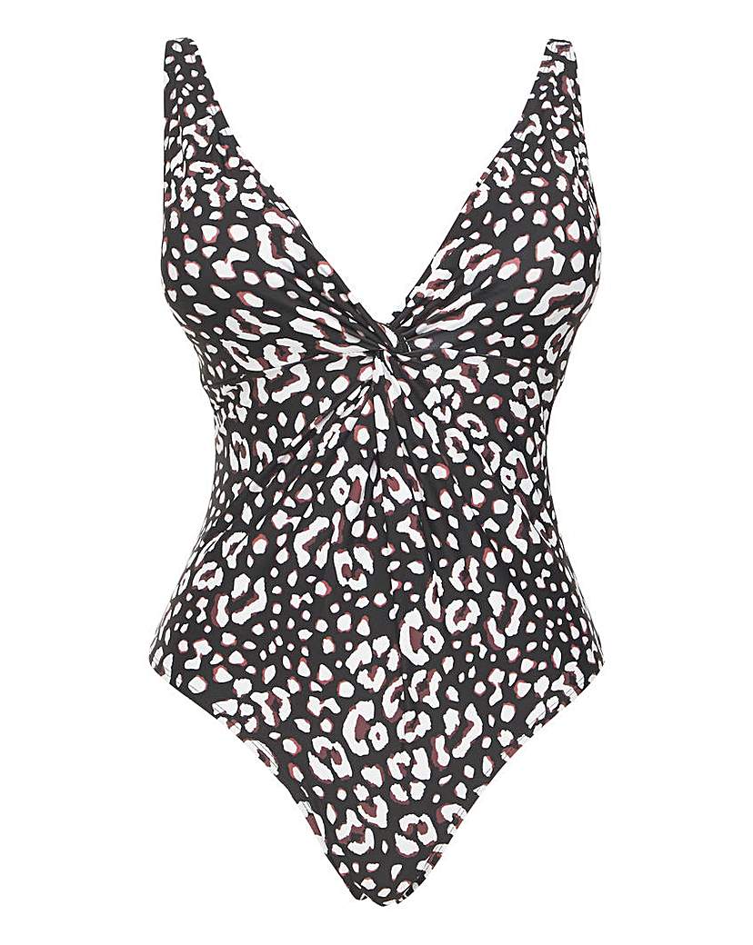 Animal Twist Front Non Wired Swimsuit