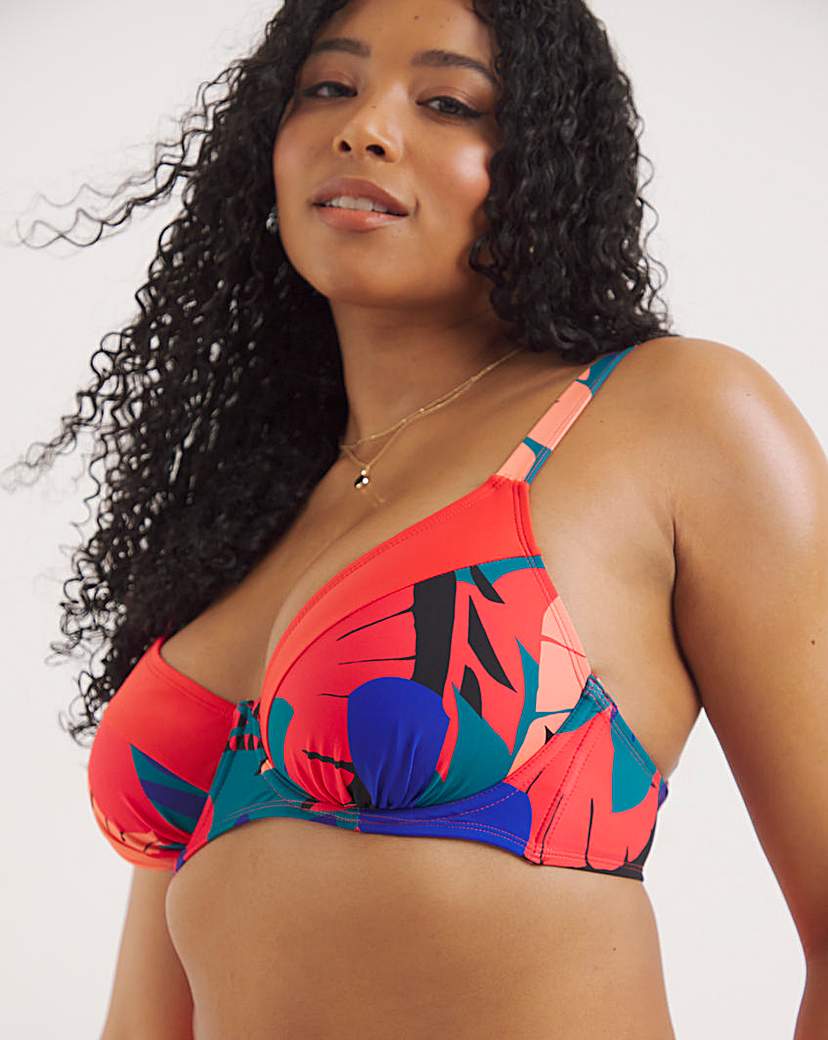 Paradise Palm Underwired Plunge Bikini Top by Elomi Swim - Embrace