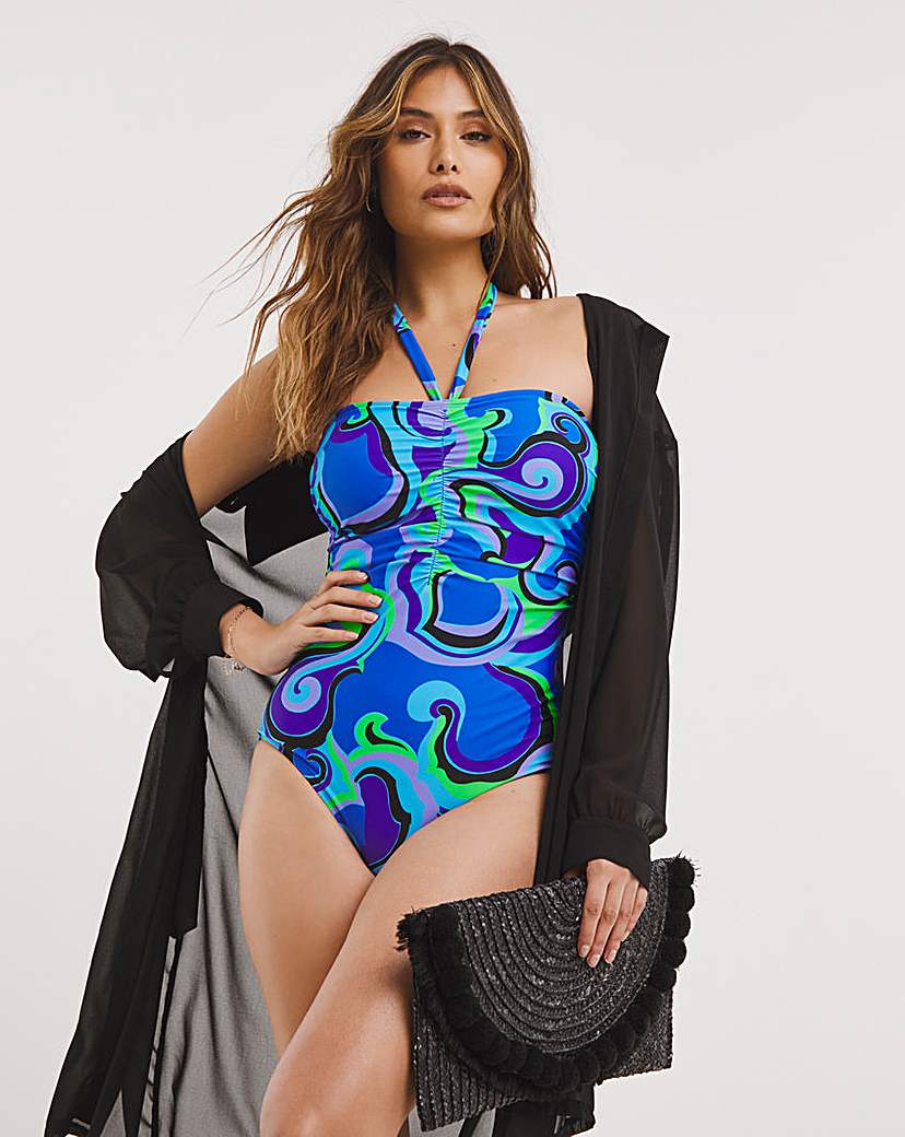 Swirl Bandeau Swimsuit
