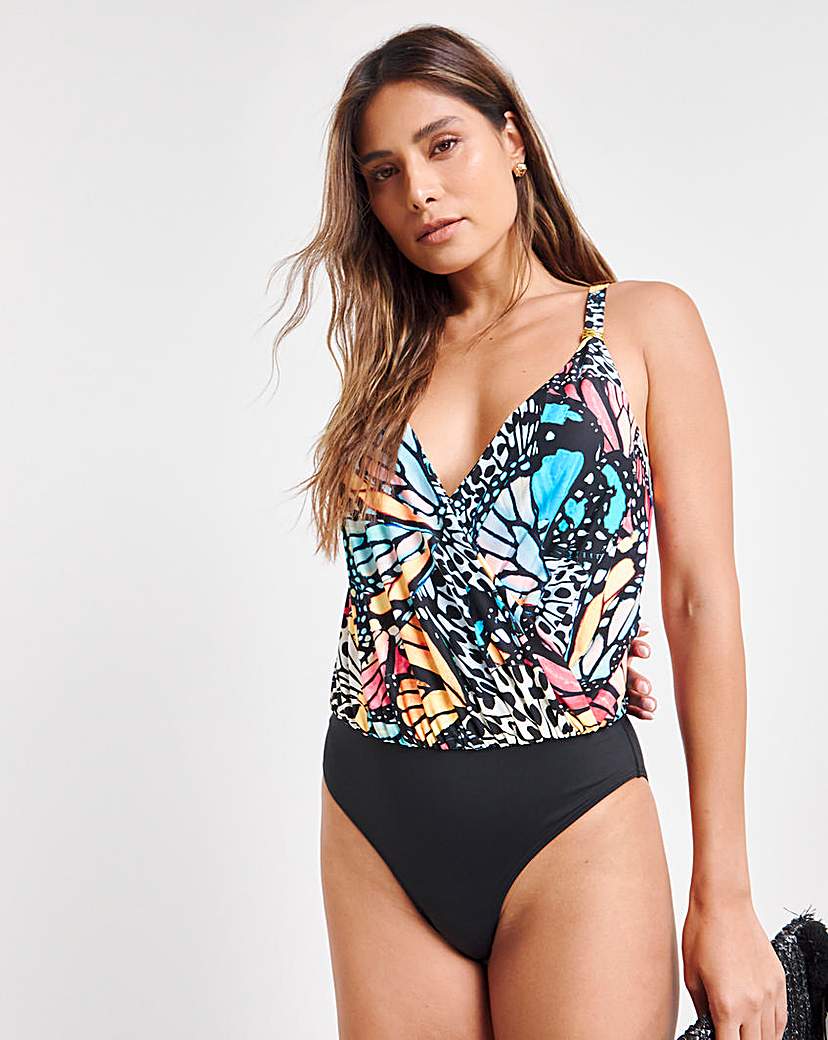 MAGISCULPT Twist Front Blouson Swimsuit