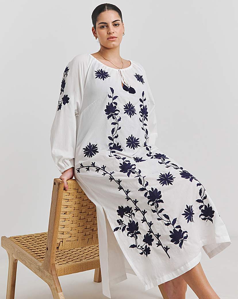 Joanna Hope Embroidered Beach Dress