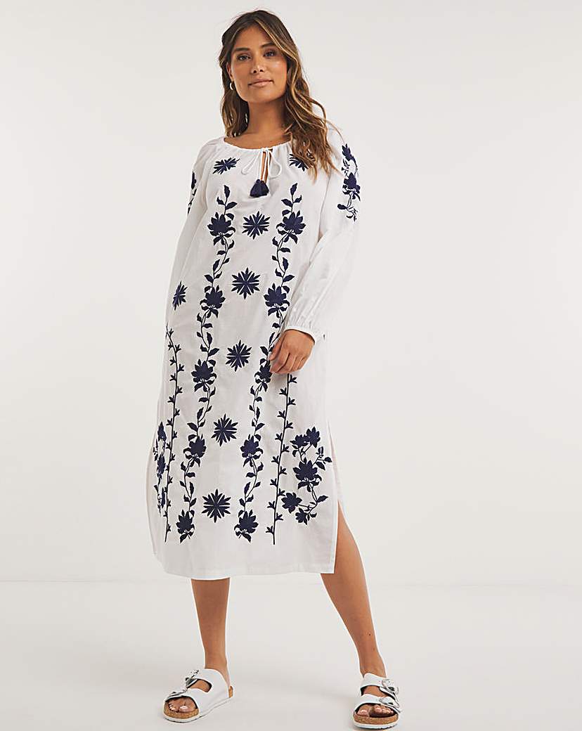 Joanna Hope Embroidered Beach Dress