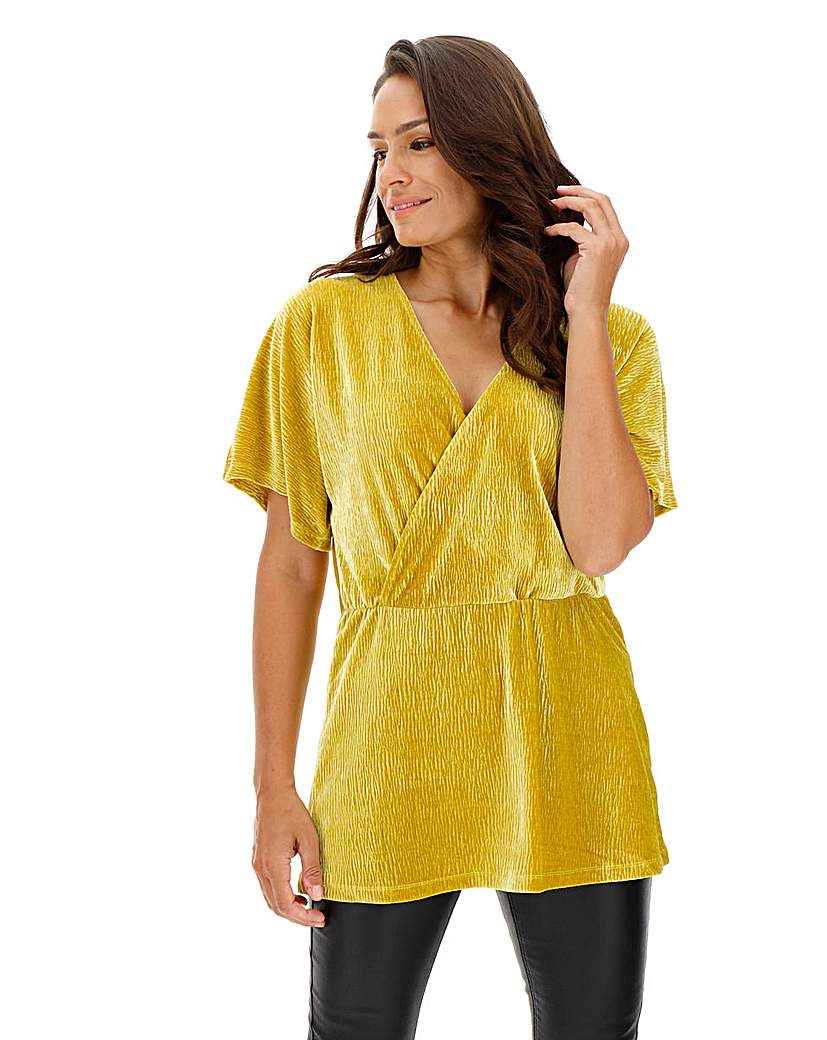 Image of Going Out Velvet Wrap Top