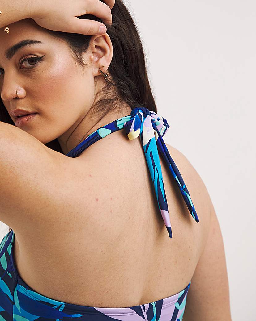 Leaf Non Wired Halter Neck Swimdress