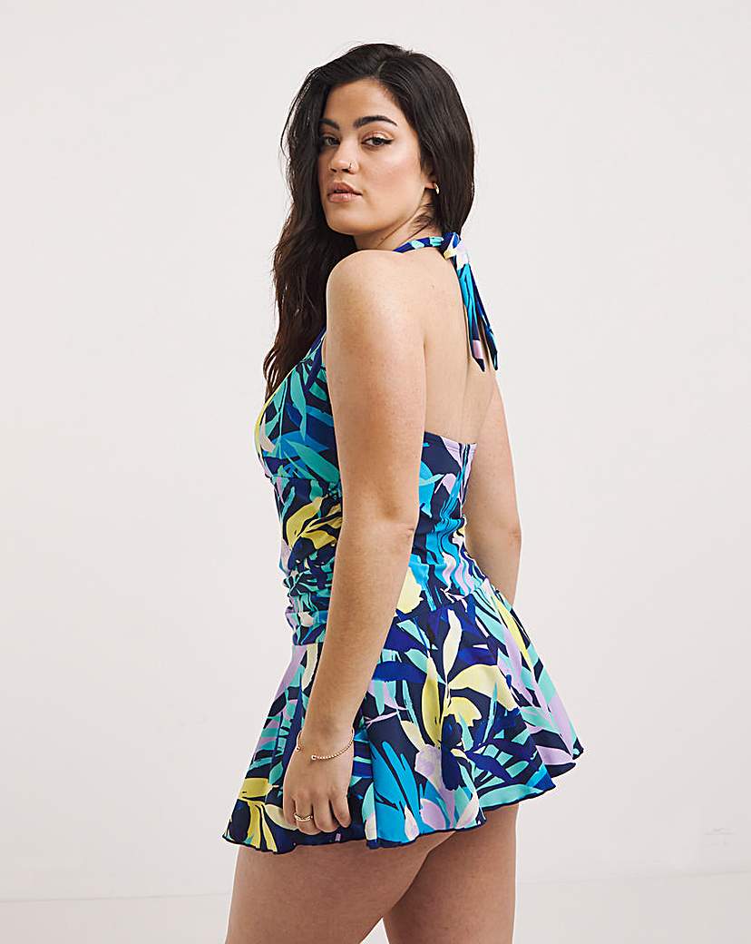 Leaf Non Wired Halter Neck Swimdress