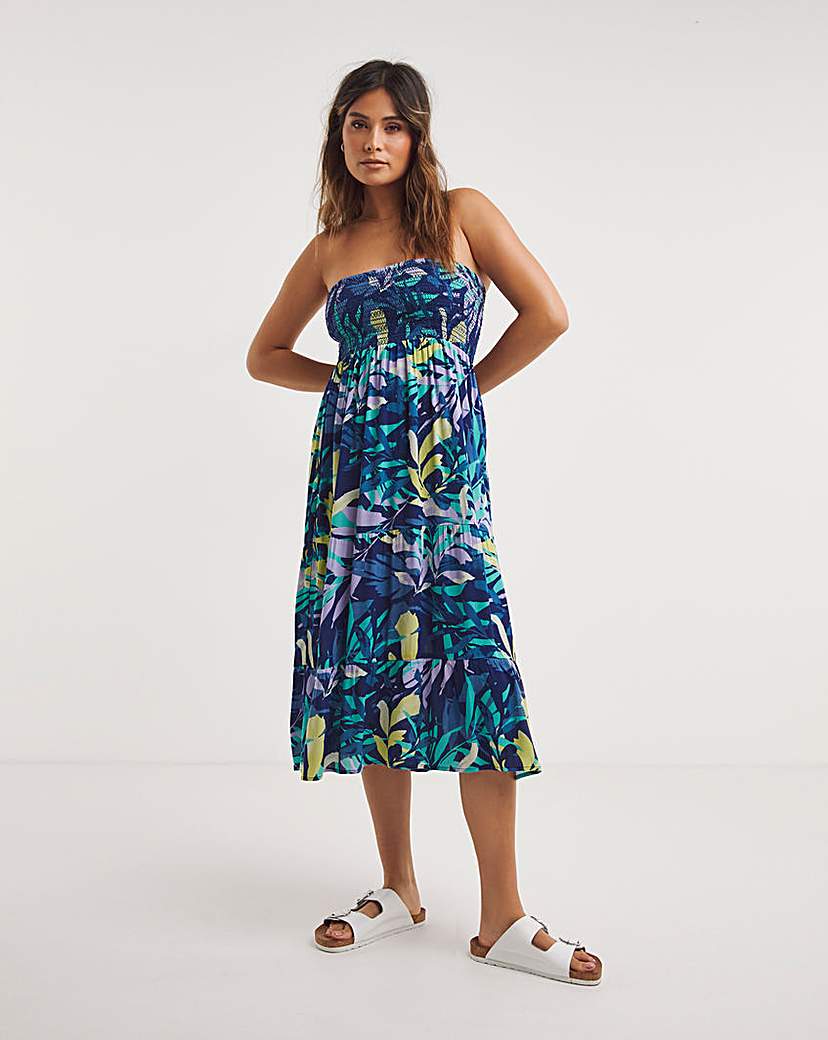 Leaf Bandeau Beach Dress