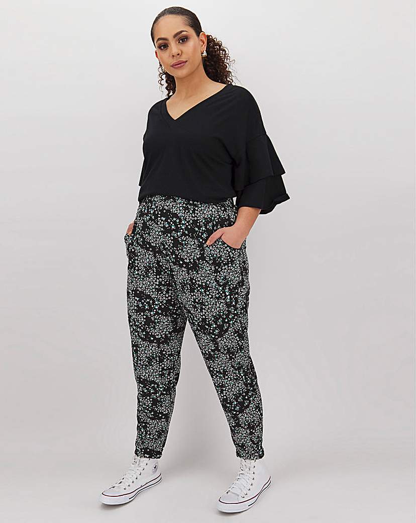 Image of Floral Print Jersey JoggerTrousers