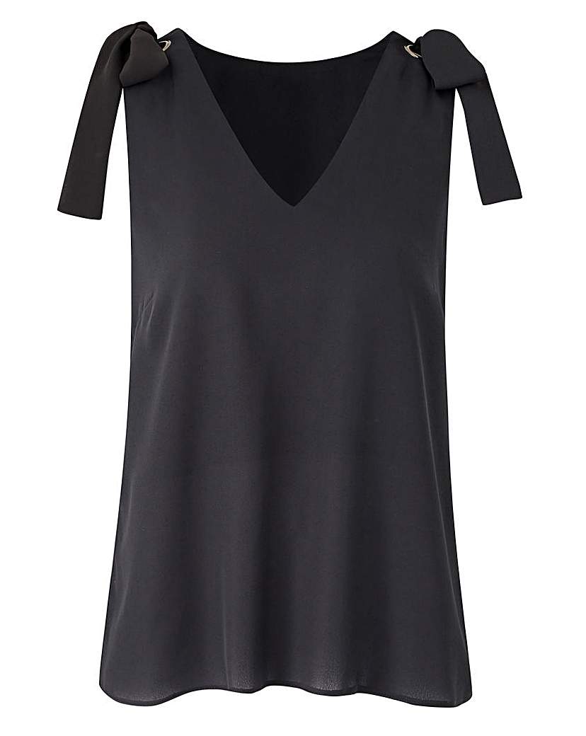 Image of Black Eyelet Detail Vest