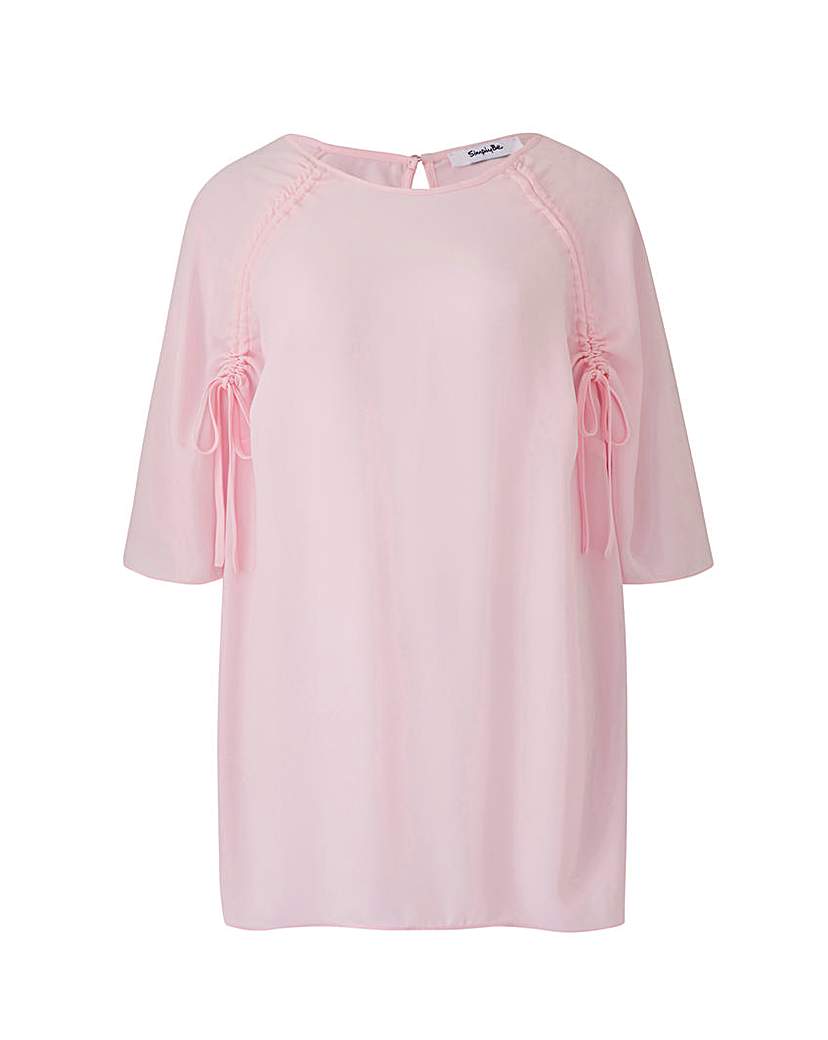 Pink Ruched Raglan Sleeve Top